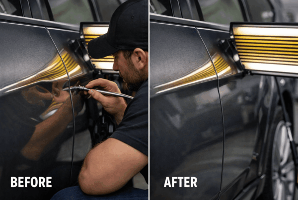 Paintless dent repair creases body line damage